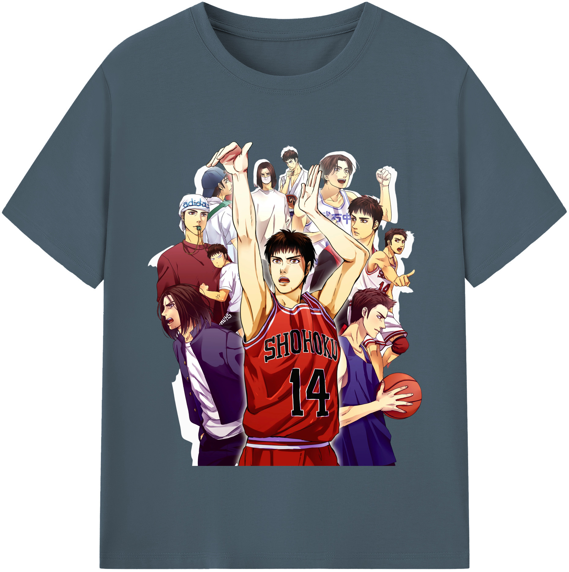 SLAM DUNK／スラムダンク 綿100％半袖Tシャツ（フロントプリント）